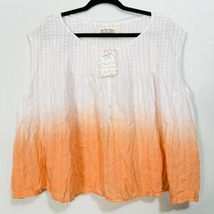 Free People We The Free Ombre Top MEDIUM Little Bit of Something Oversized NWT